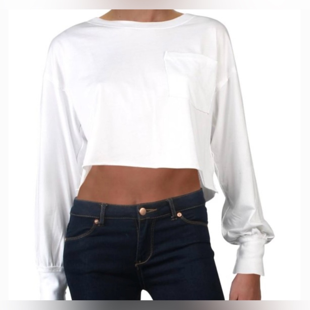 NWT Free People Austin Crop Long Sleeve Tee - Picture 2 of 11